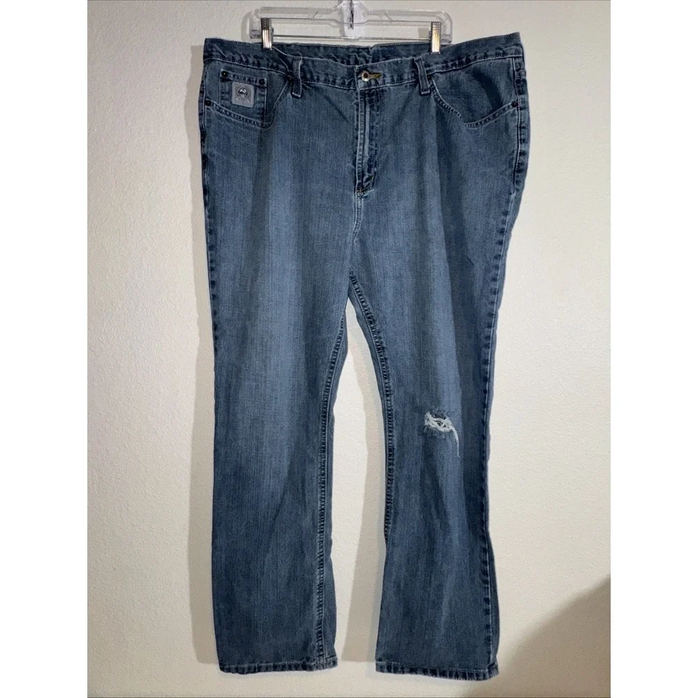 Cinch Silver Label Mens Jeans 42x32 Distressed Western Cowboy Ranch Work Wear
